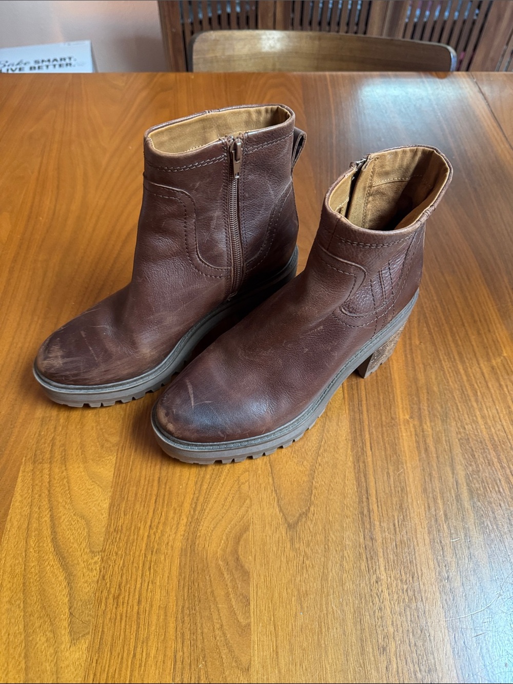 Zodiac Women’s Dark Brown Leather Ankle Zip Boots - Picture 2 of 8